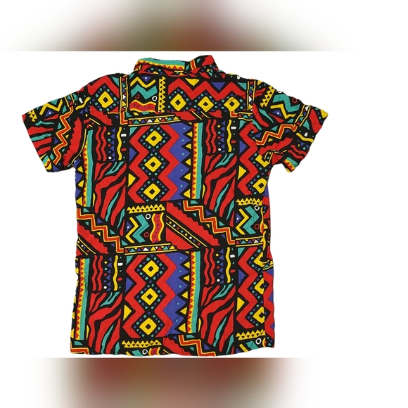 REASON Unity Allover Geometric Print Colorful Shirt XL - Picture 2 of 4